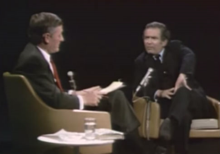 William F. Buckley Jr. and Norman Mailer on Buckley's PBS public affairs program, Firing Line, 1968. Screenshot by Washington Free Beacon . 