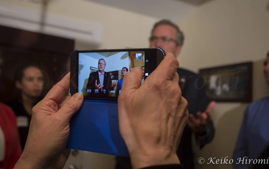 March 13, 2015: Hudson, New Hampshire USA: Former Florida Governor Jeb Bush attending a house party. Jeb Bush visits New Hampshire this weekend, making his inaugural 2016 trip to the first-in-the-nation primary state ahead his expected presidential campaign.