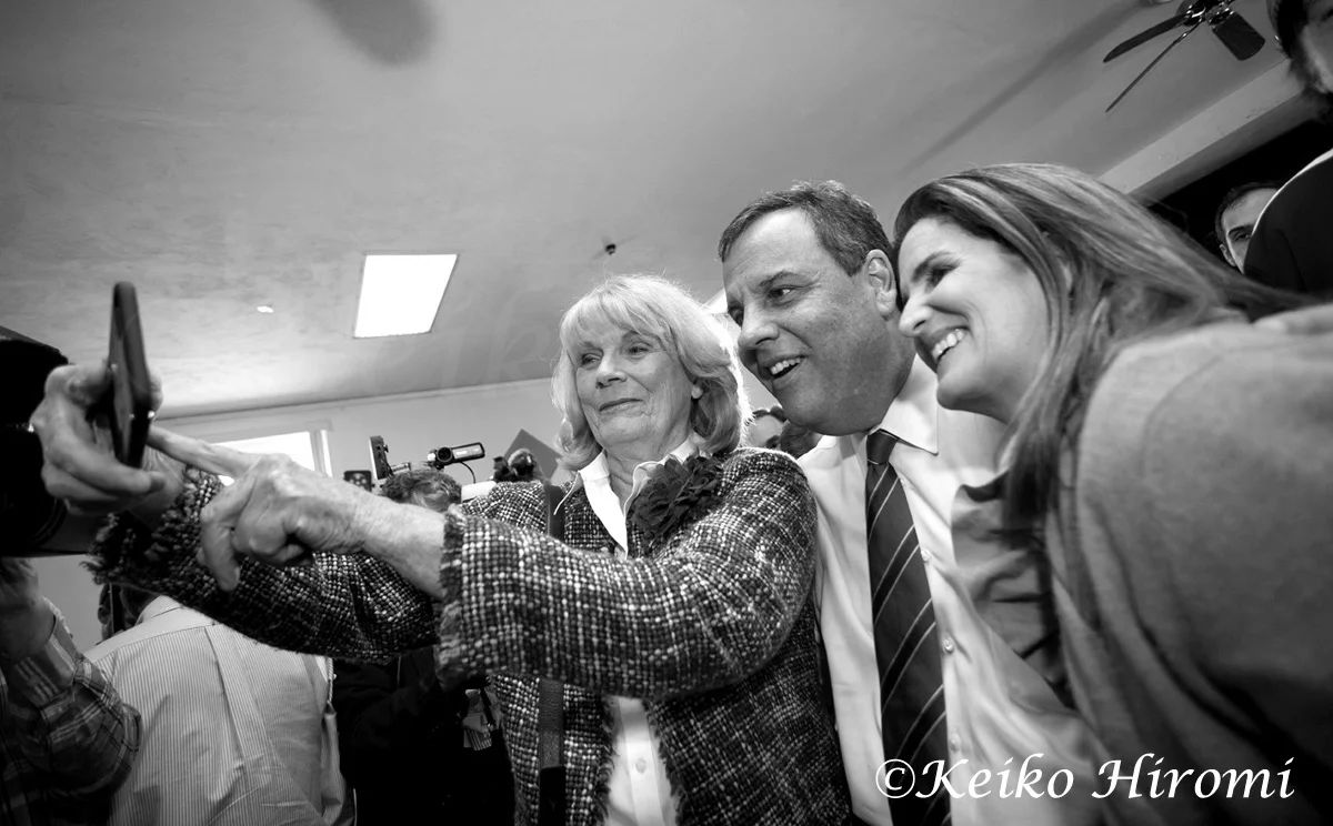  New Jersey Gov. Chris Christie campaigns with his wife Mary Pat, (Right) at "Tell It Like It Is" Town Hall at Londonderry Lions Club in Londonderry, NH on April 15, 2015