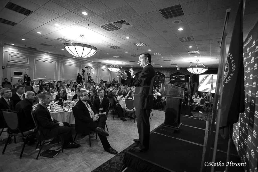 March 15, 2015: Merrimack, NH USA: Sen. Ted Cruz, R-Texas, a tea party favorite and presidential candidate in 2016, at Young America's Foundation New England Freedom Conference Dinner in Nashua, NH.