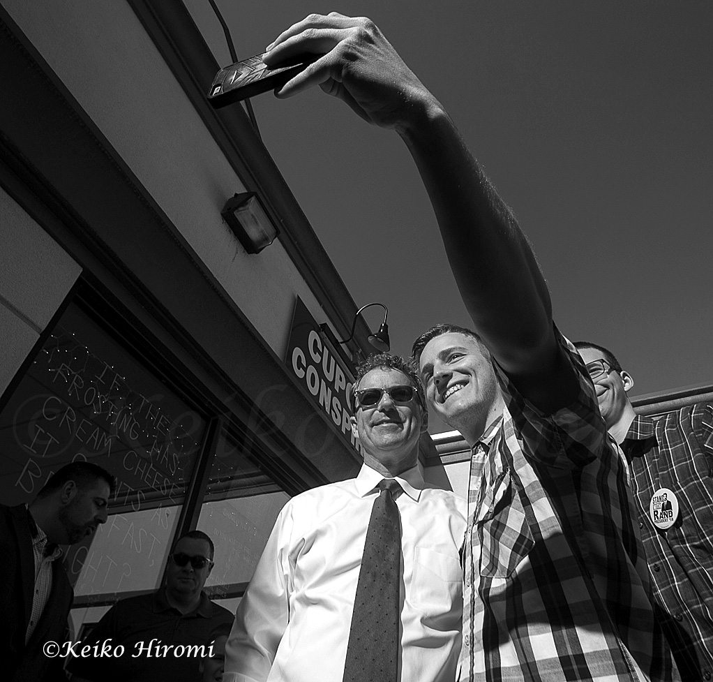 April 18, 2015, Merrimack, NH, USA: Senator (R-KY) Rand Paul, Republican Presidential candidate, campaigning at D.W diner in Merrimack, NH.