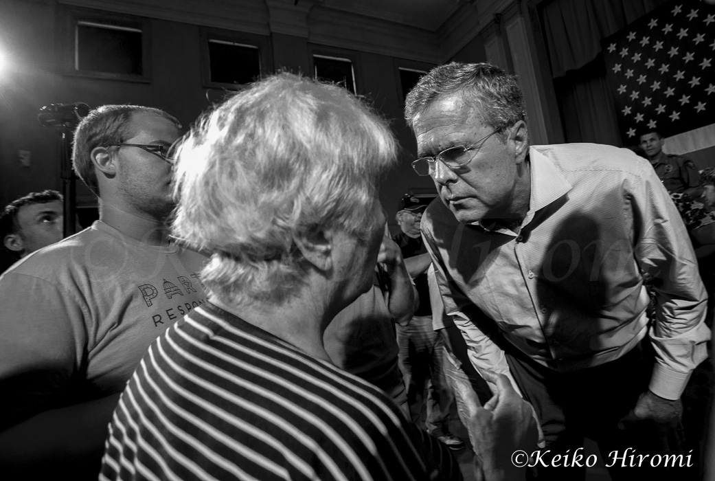 July 23, 2015 Gorham NH USA: Republican Presidential candidate Jeb Bush campaigning at the Medallion Opera House in Gorham, NH. 
