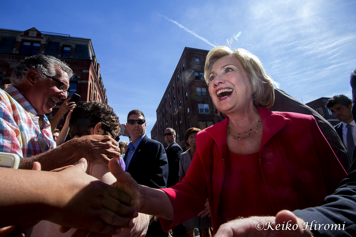September 5, 2015, Portsmouth, NH USA: Hillary Clinton Democratic Presidential candidate greets people on streets in Portsmouth, NH