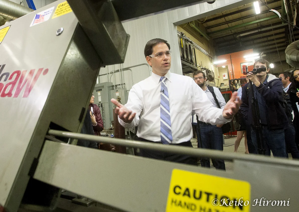April 17, 2015, Manchester Community College, Manchester, MA USA: Sen Marco Rubio (R-FL), Presidential candidate, campaigning at Manchester Community College, Manchester, NH