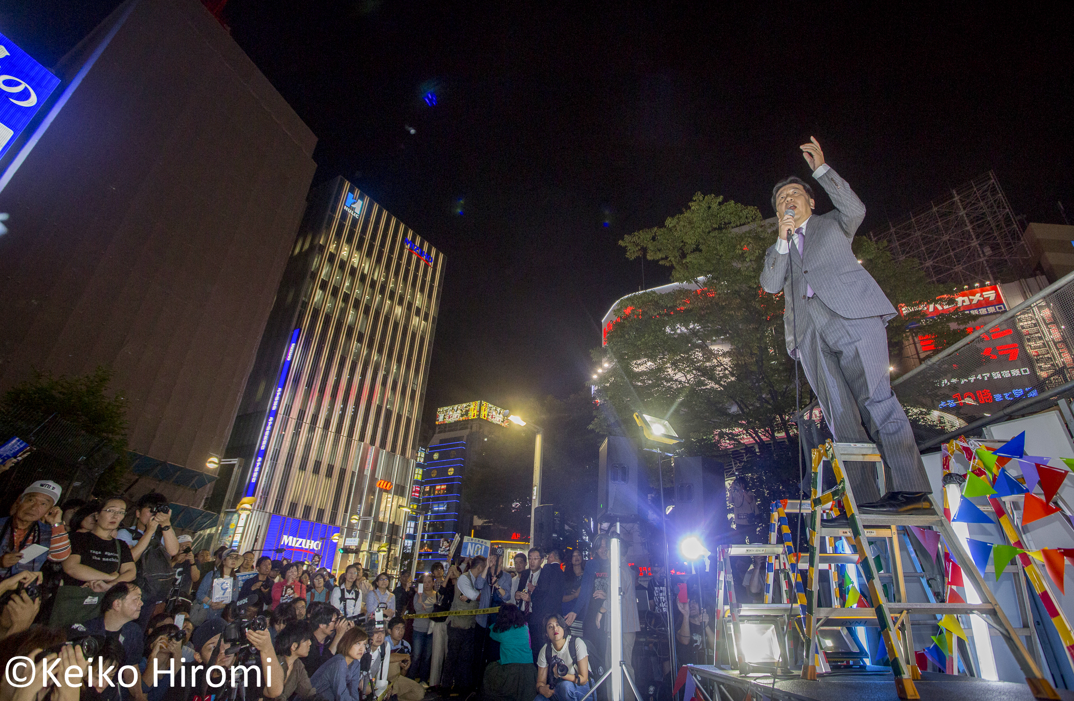  &nbsp;Yukio Edano, leader of Constitutional Democratic Party campaigning in Shinjuku, Tokyo, Japan on October 11 2017. 