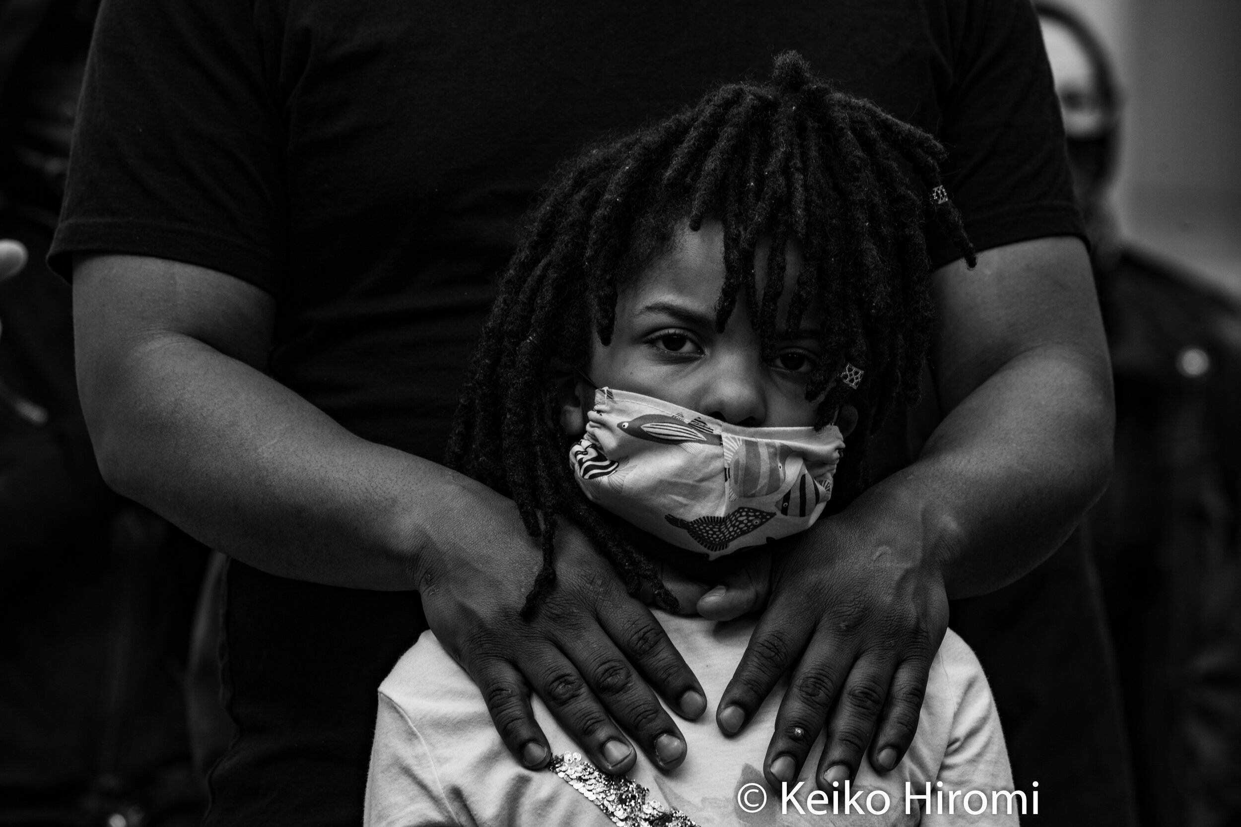  June 7, 2020, Boston, Massachusetts, USA: A young protester listening to an activist during a rally in response to deaths of George Floyd and against police brutality and racism  in Boston. 