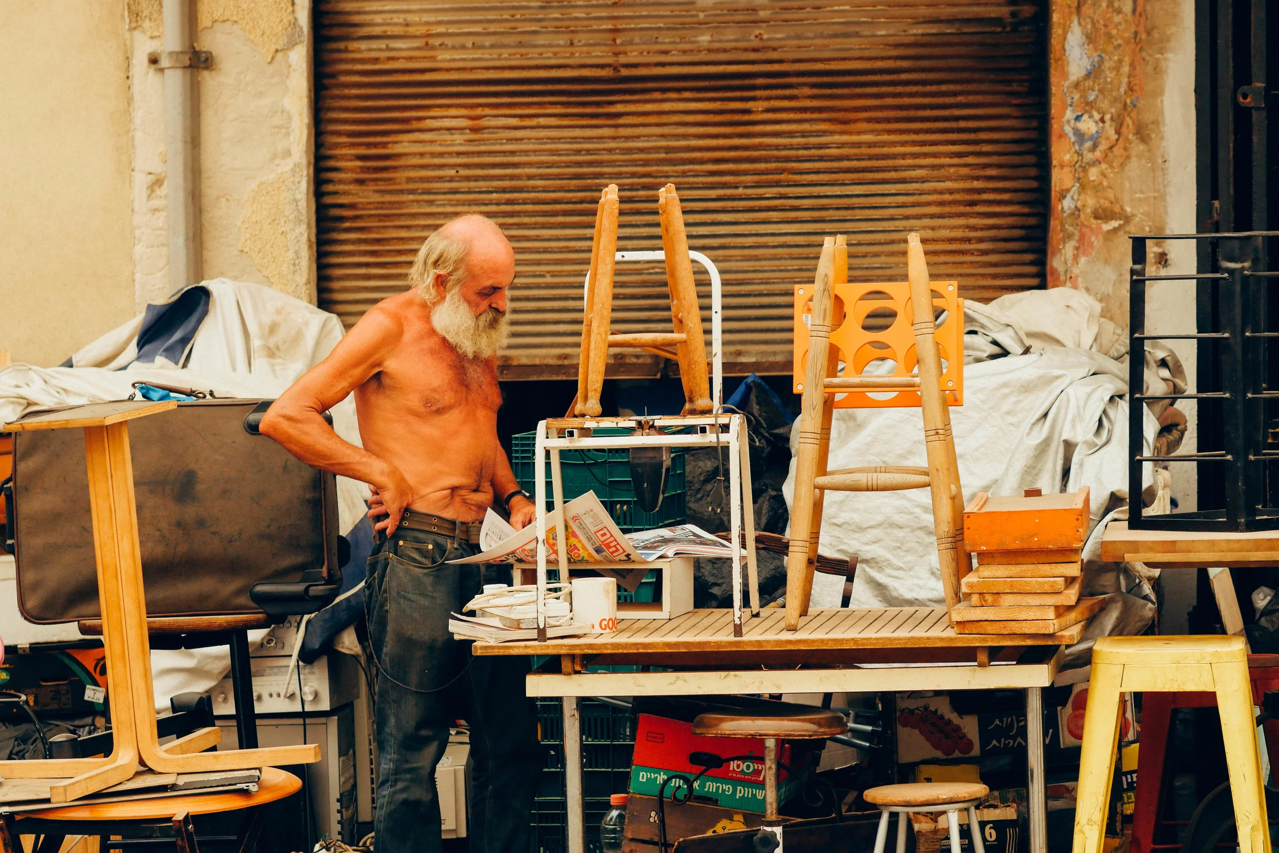 Vendor in the Shuk / Souk (flea market)