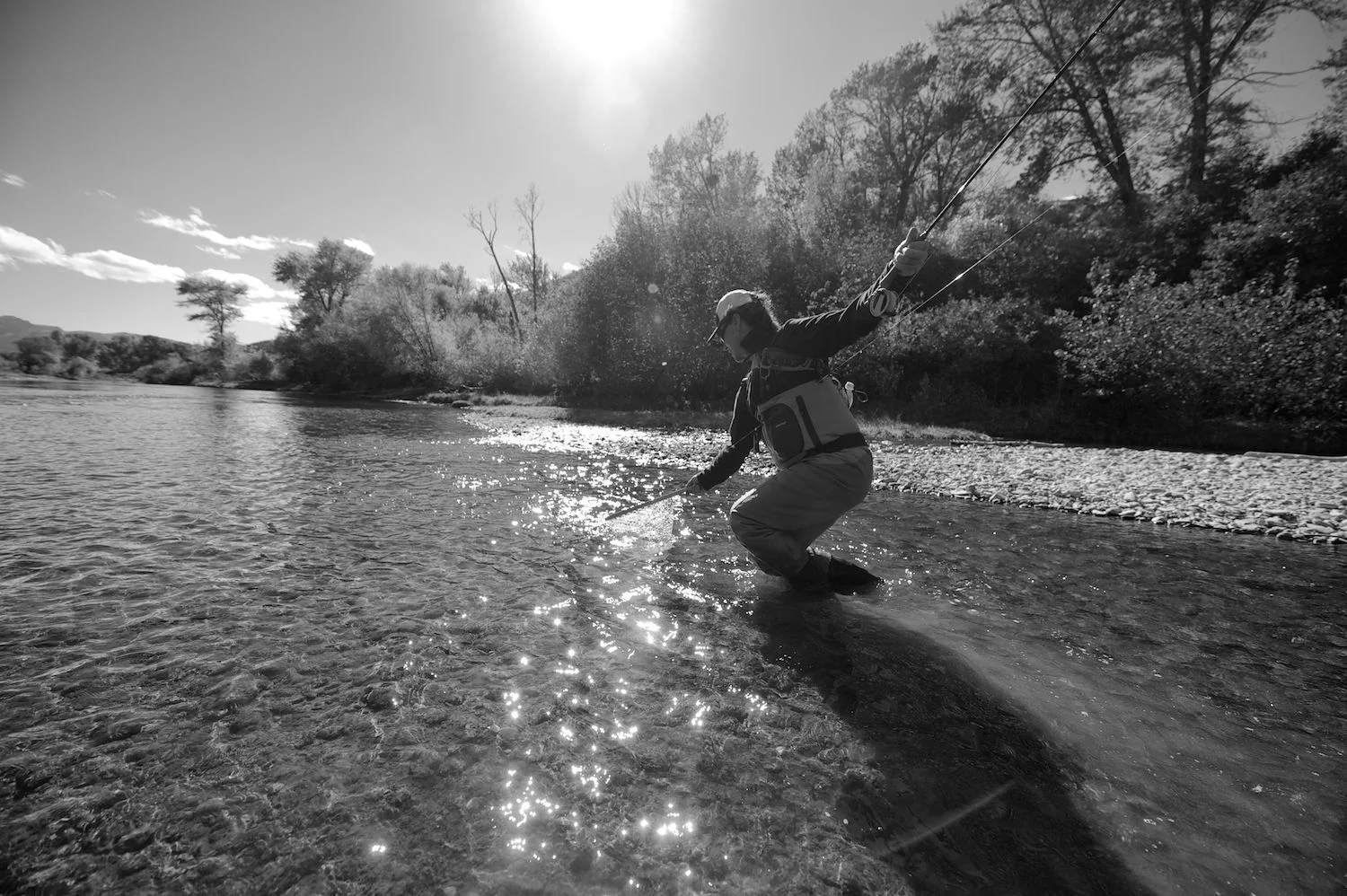 Brent Bernard checking his wingspan. Big Lost River, Idaho.