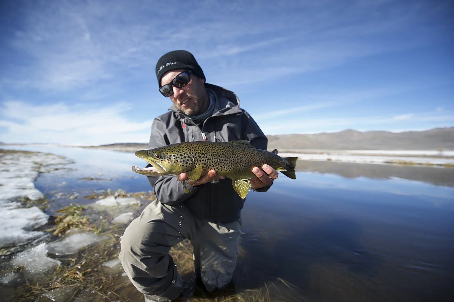 John Huber holds a winter Silver Creek Brown Trout