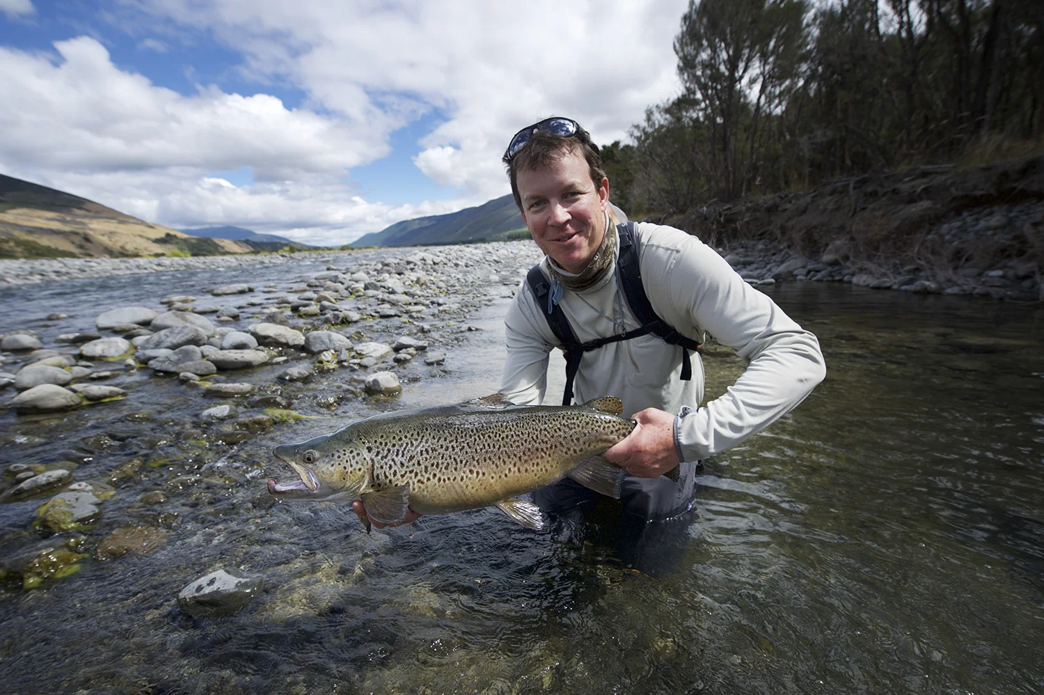 Guide Scott Murray let me have a few casts. He even took my camera from my shoulder and got a few images including this one of an 11.2 lb Brown.