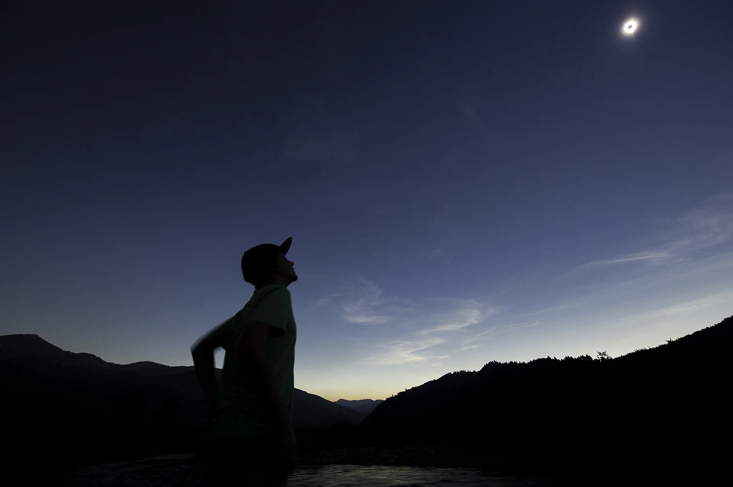Charlie Price enjoys the brief "totality" north of Ketchum, Idaho.