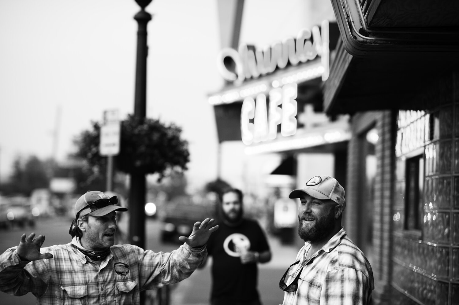 Fly Fishing Guides At The Bar. Livingston, Montana.