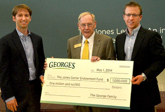 (Left to Right) Carl George , Co-CEO/President of George’s Inc. ; Ed Clifford , CEO, Jones Trust; Charles George , Co-CEO/President of George’s Inc.