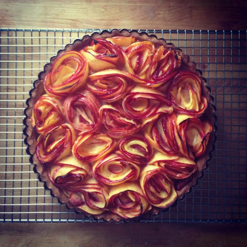 Homemade nectarine tart