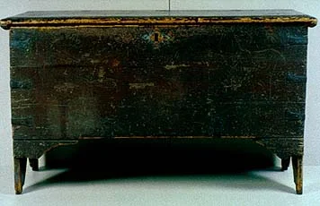 This chest, on display at the Pilgrim Hall Museum in Plymouth, is said to have been brought on the Mayflower by William Brewster.