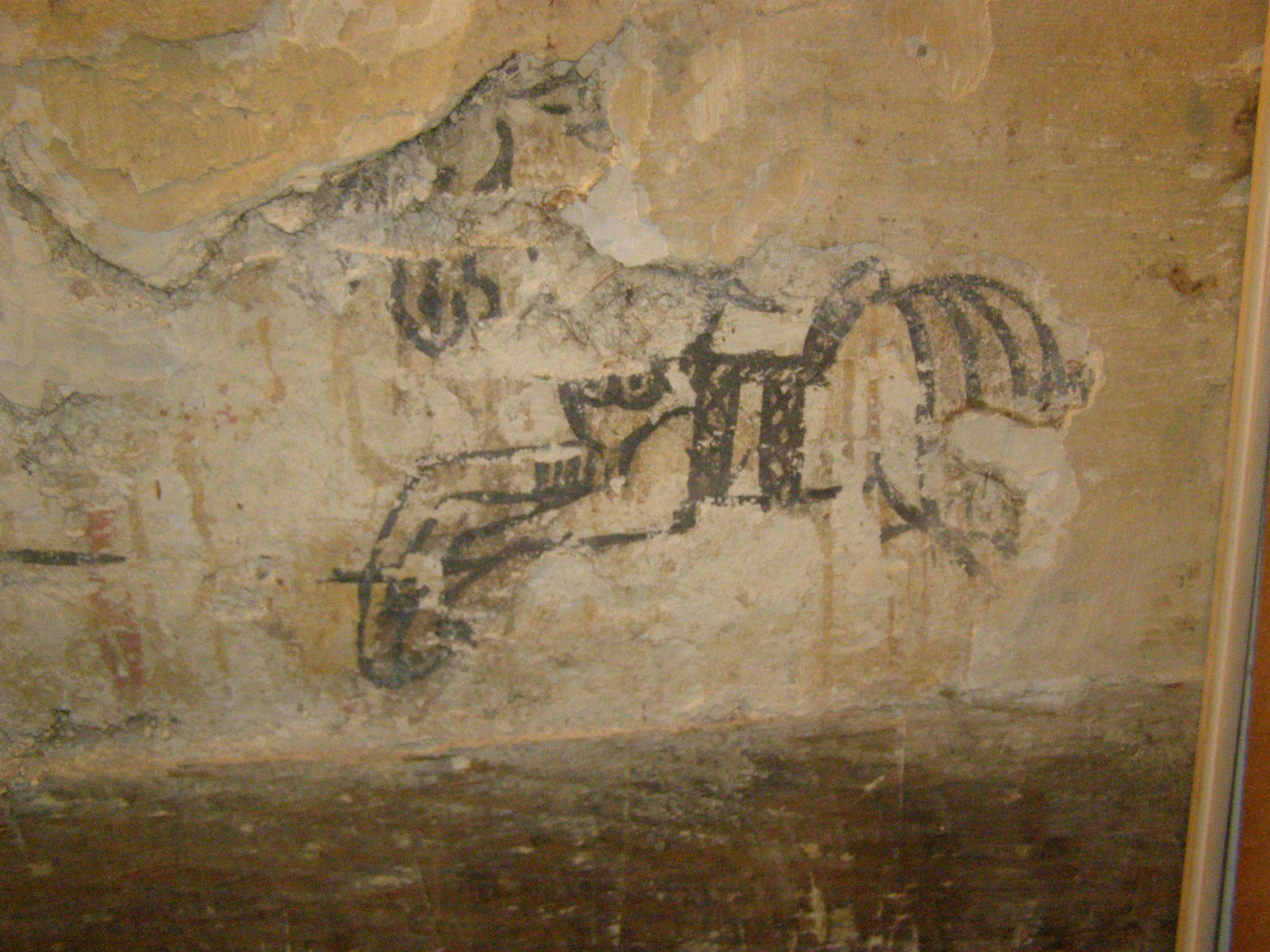 Wall mural of a horse, found inside William Mullins house in Dorking, co. Surrey, England.