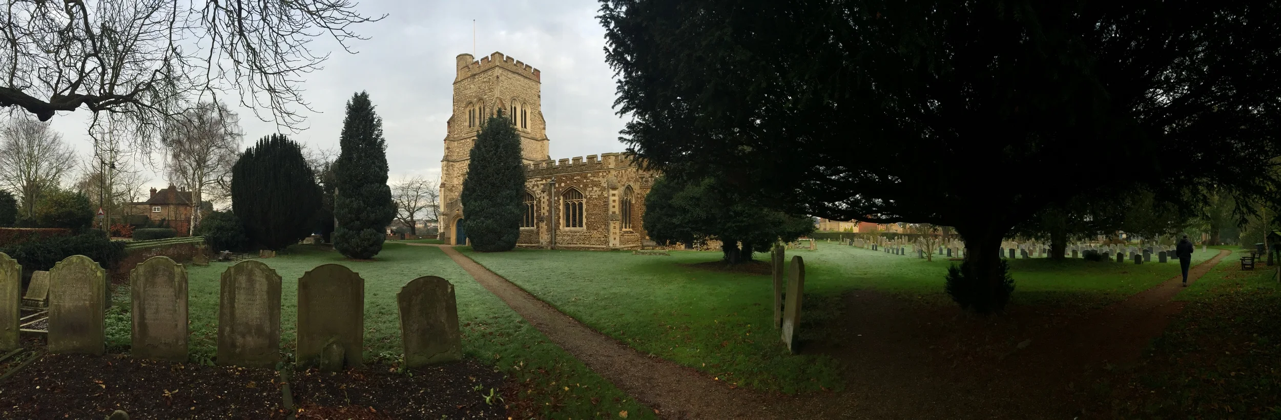The parish church of Henlow, Bedfordshire, where Henry Samson was baptized on 15 January 1603/4.