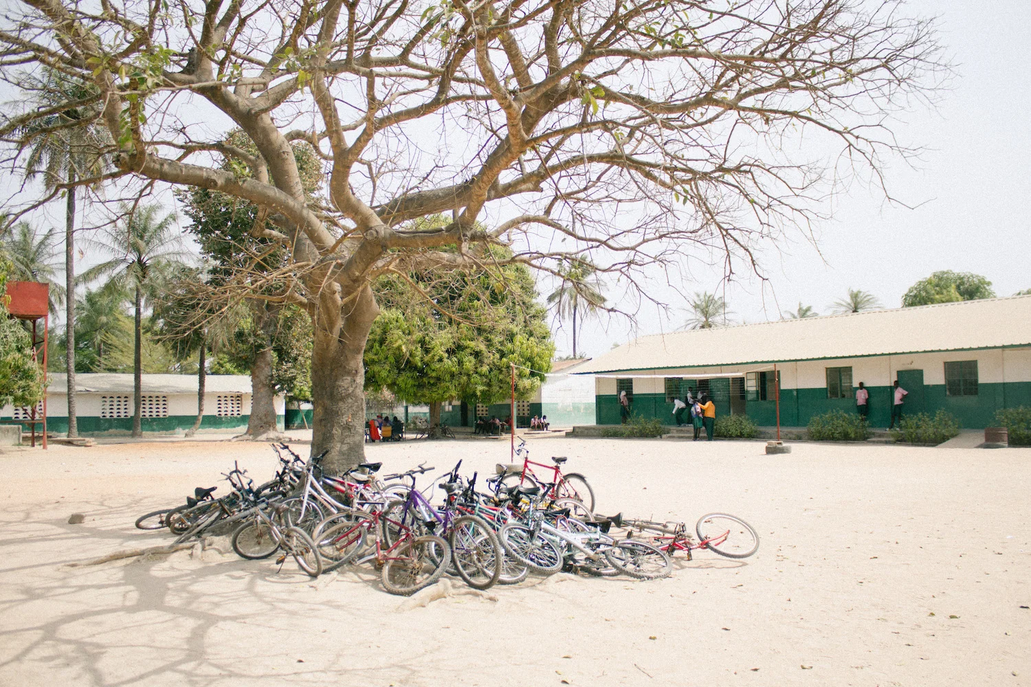 The playground where the bikes were kept at one of the schools visited