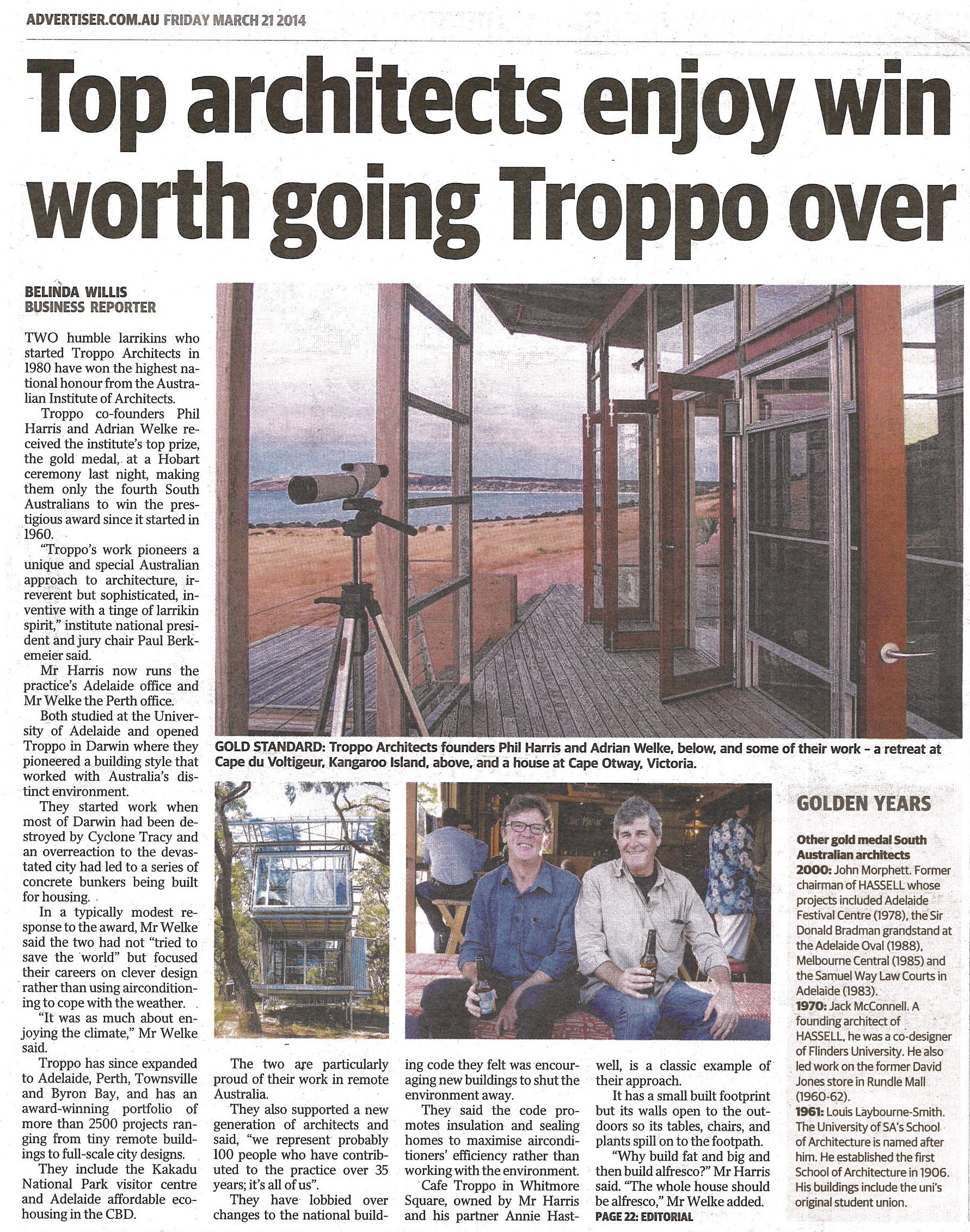 Willis, B. 2014. The Advertiser , 21 March, p.11