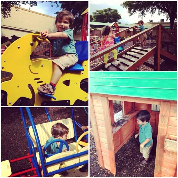 Liam on the school playground on his last day of school.