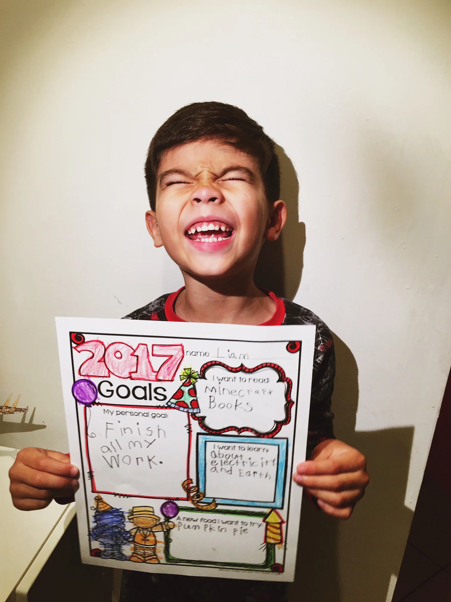Liam has his 2017 goals ready!