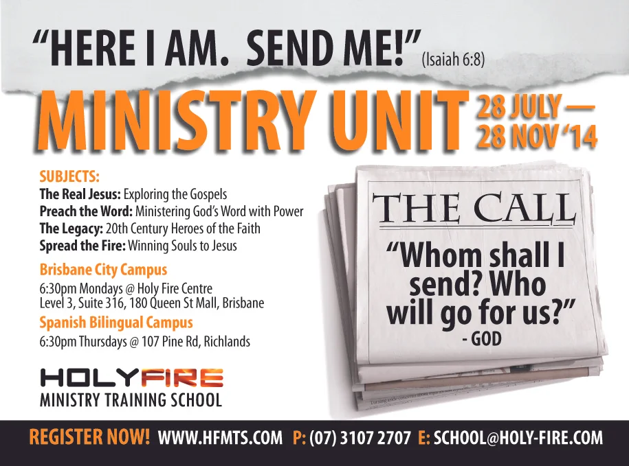 Ministry Unit Begins 28 JULY 2014