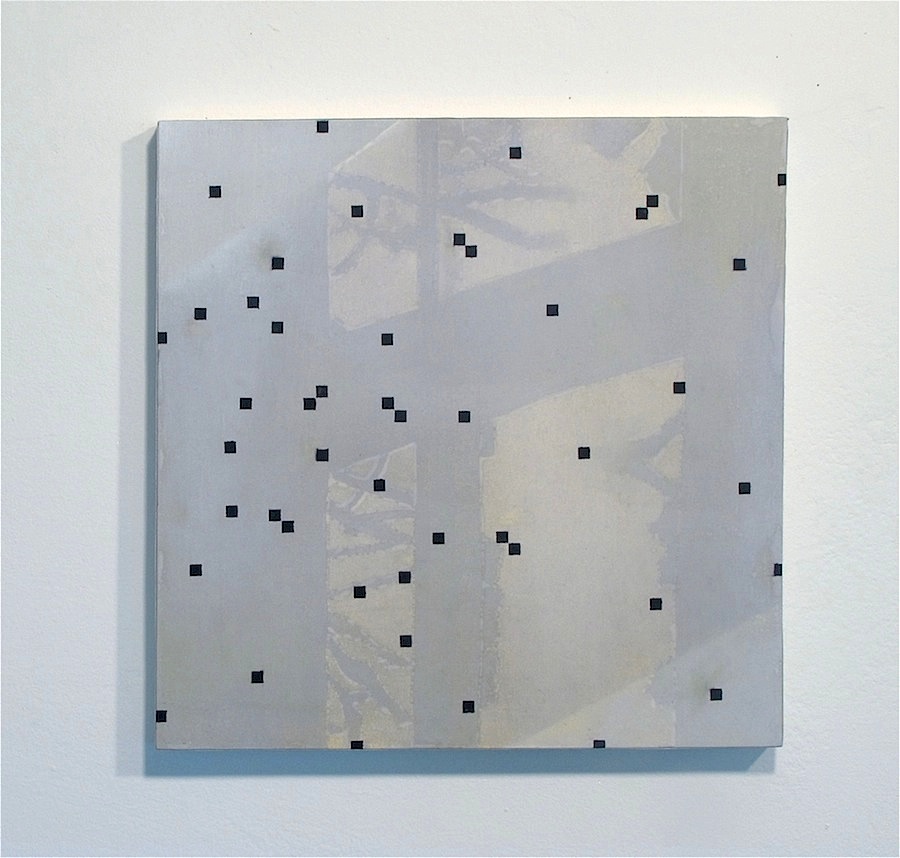 Bleak 12" x 12", 2010 Water soluble oil paint on polyester mesh covered panel