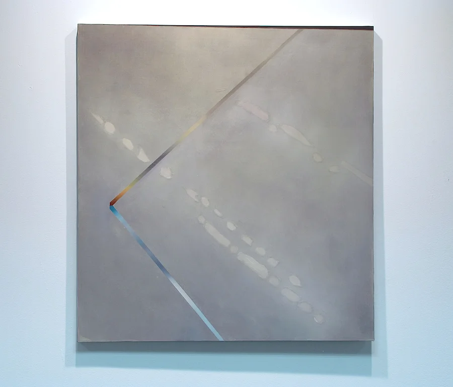 Untitled 32" x30", 2011 water soluble oil and acrylic on polyester mesh covered panel