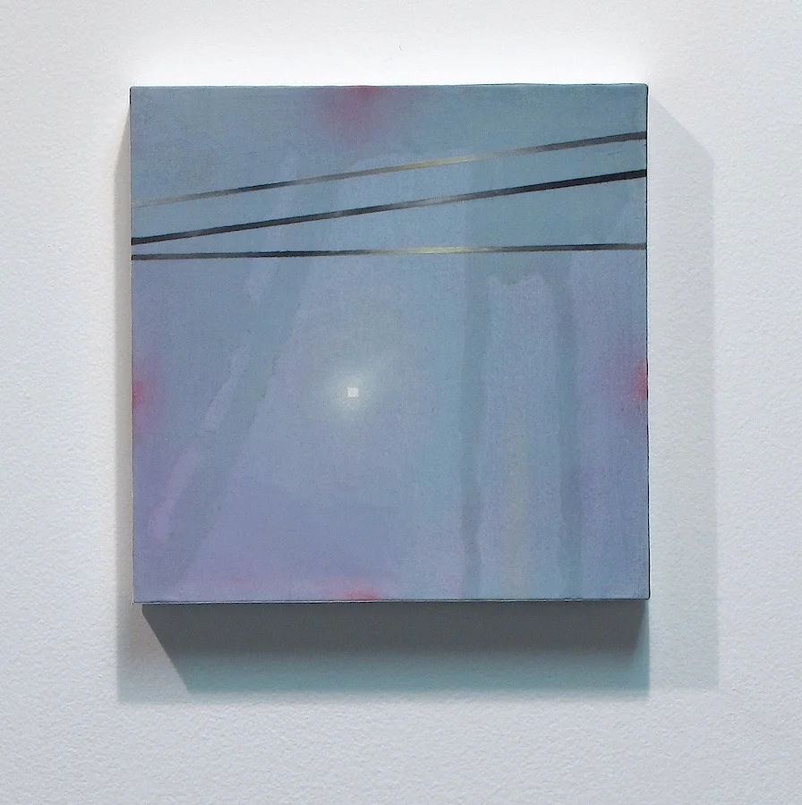 Composition in Blue 8" x 8", 2010 Water soluble oil and acrylic on polyester mesh covered panel
