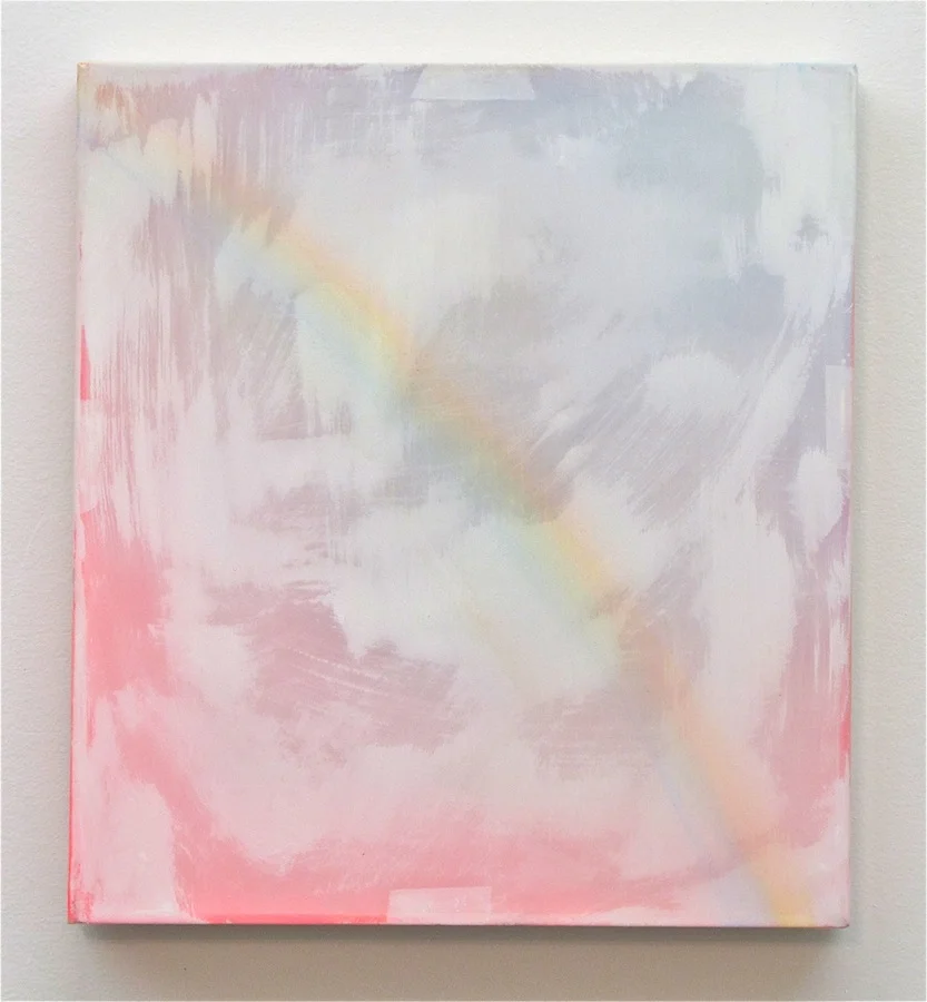 Rainbow 10" x 9", 2013 Oil, acrylic, and gouache on paper and polyester mesh