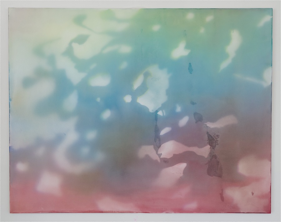 Waiting (Eurydice) 34"x 44", 2014 Oil, acrylic, and gouache on paper and polyester mesh