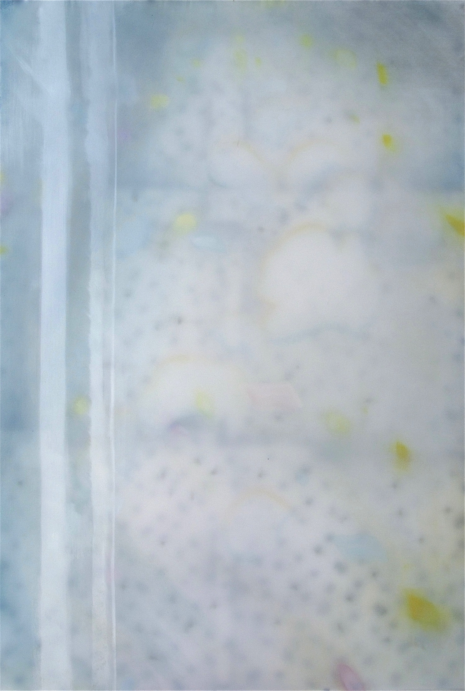 Window 44" x 30", 2015 Oil, acrylic, and gouache on paper and polyester mesh