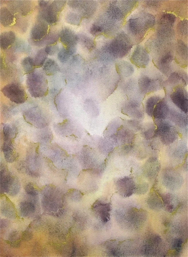 Cloud 13" x 10", 2015 Watercolor and gold enamel