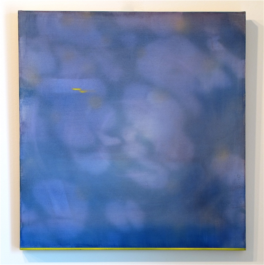   Surface   20" x 19", 2015  Oil, acrylic, and gouache on paper and polyester mesh 