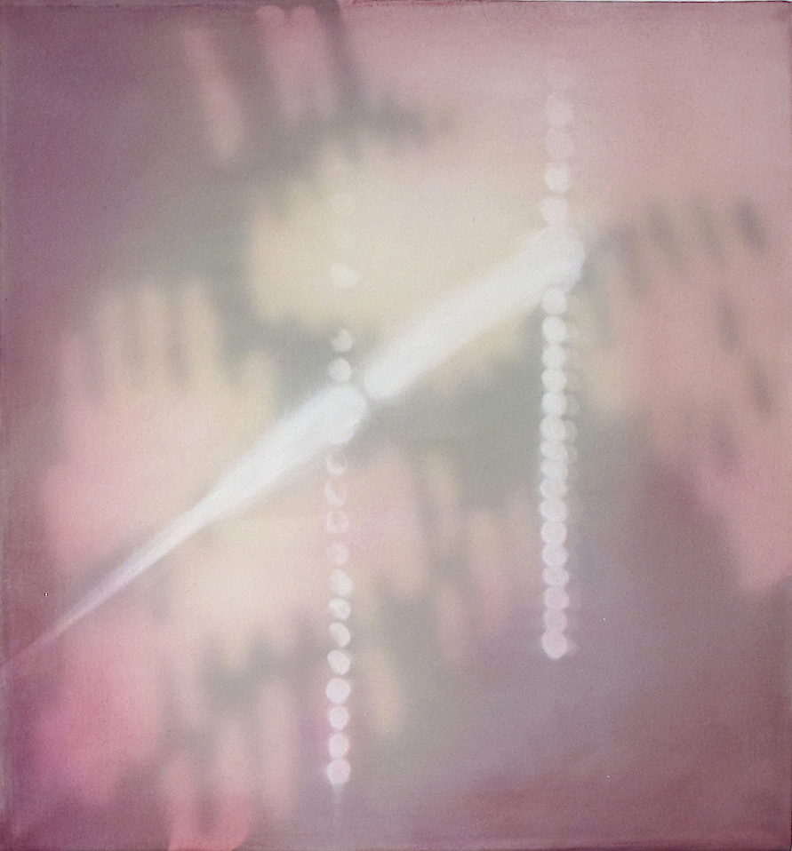 Echo 16"x 15", 2016 Oil, acrylic, and gouache on paper and polyester mesh