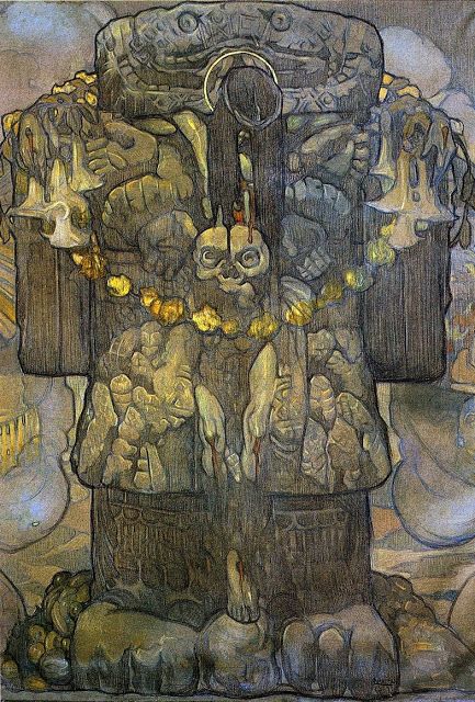 Central panel of Nuestros Dioses. 1915.