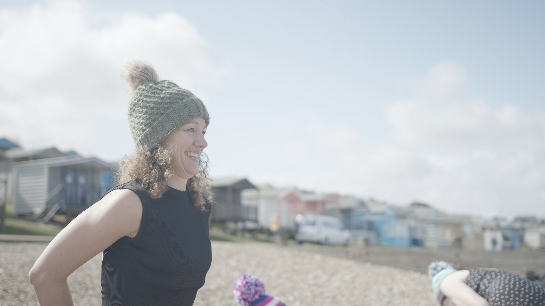 A swimmer on the beach