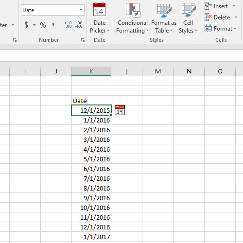 microsoft date and time picker excel