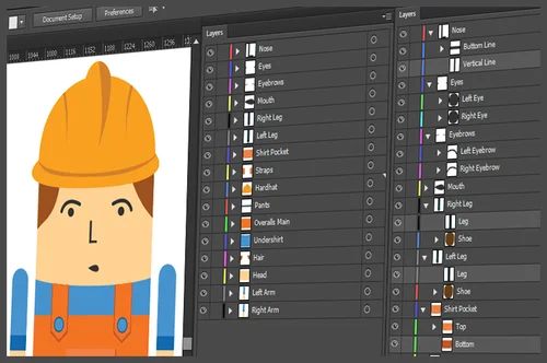 Objects and layers are named.