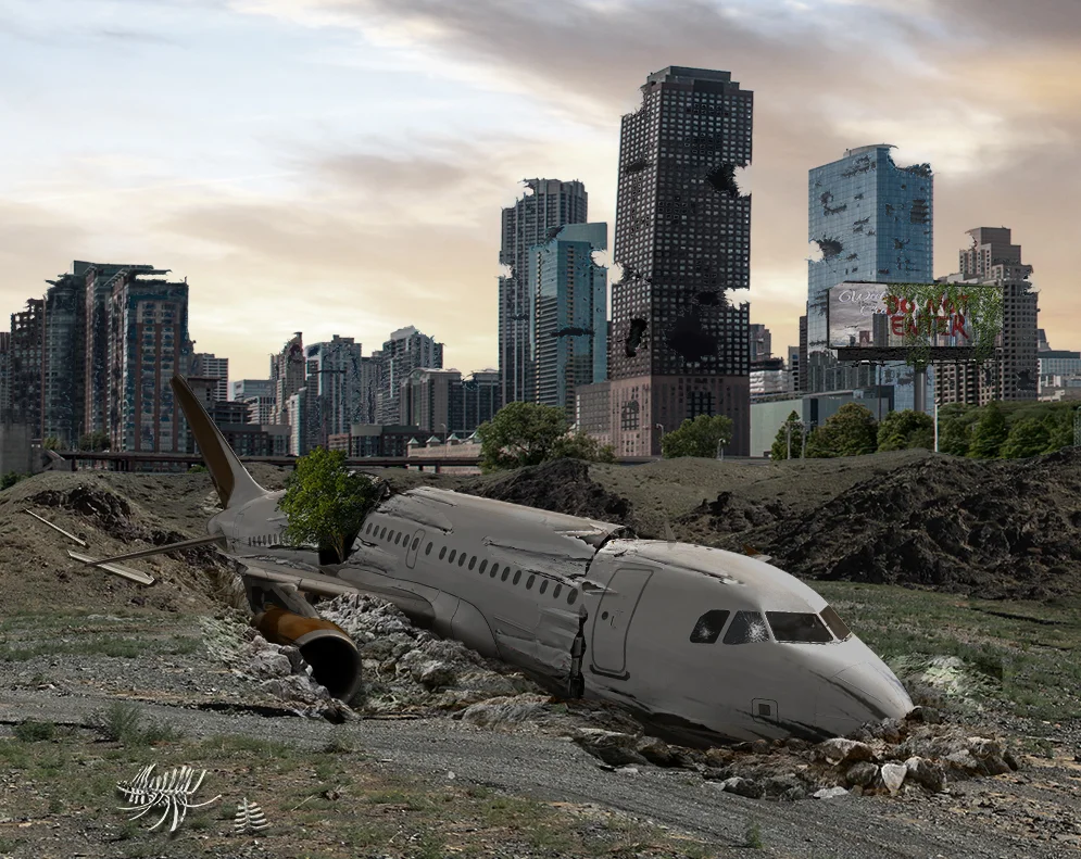 Building Damage and a Crash Plane 
