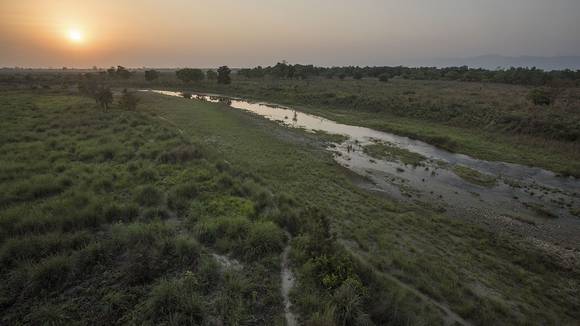 Sunset over Bardia National Park, Nepal. 