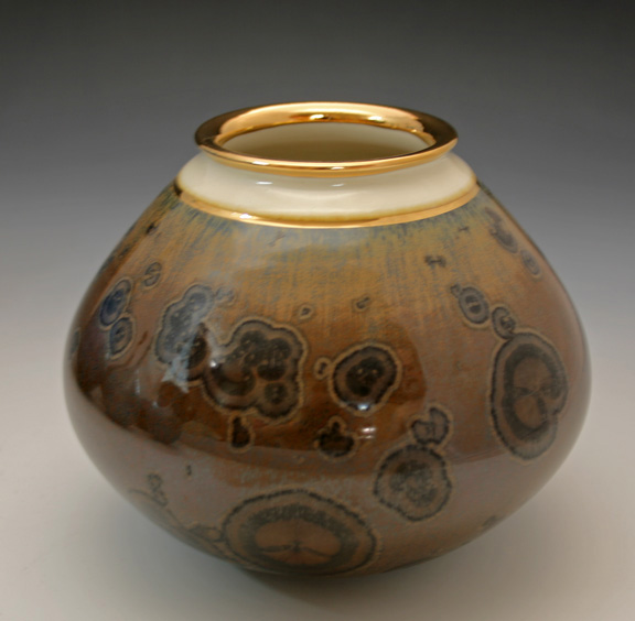 Keith Herbrand brown vase with gold lustre.jpg