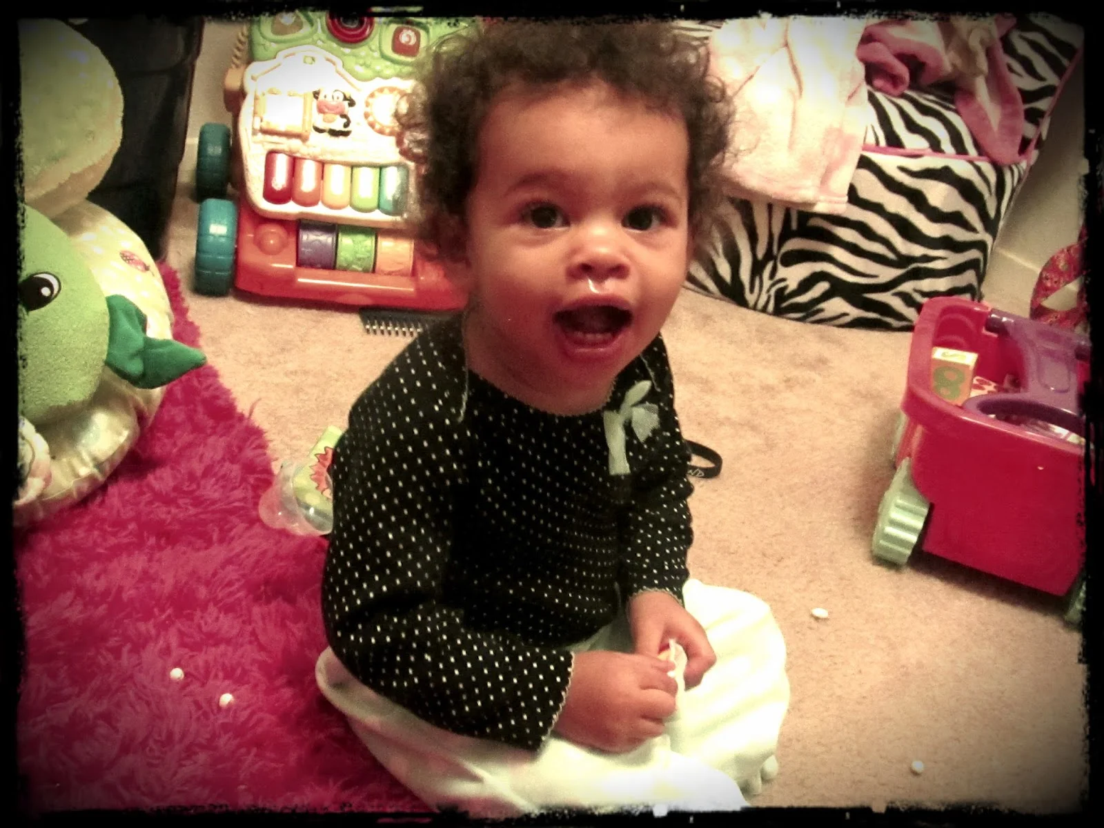 Miss Fits playing all by herself