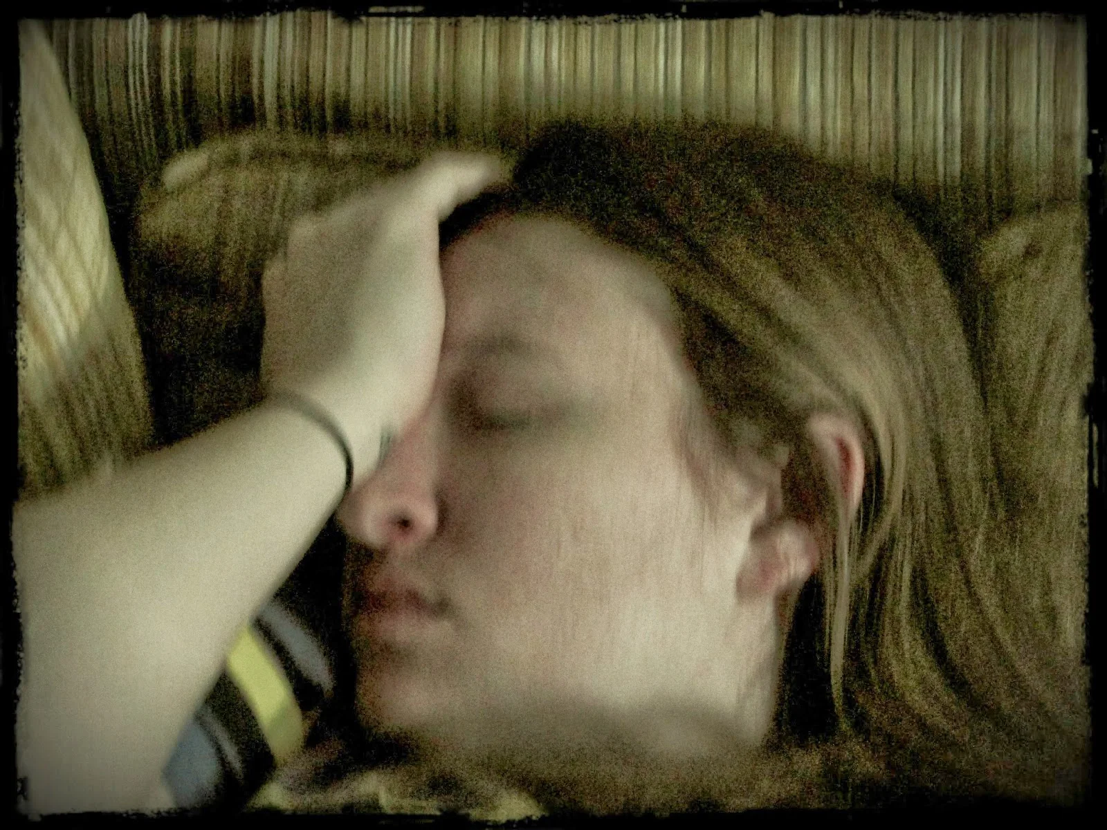 This is what happens when you doze off...your loving hubby takes a picture of you. How kind.