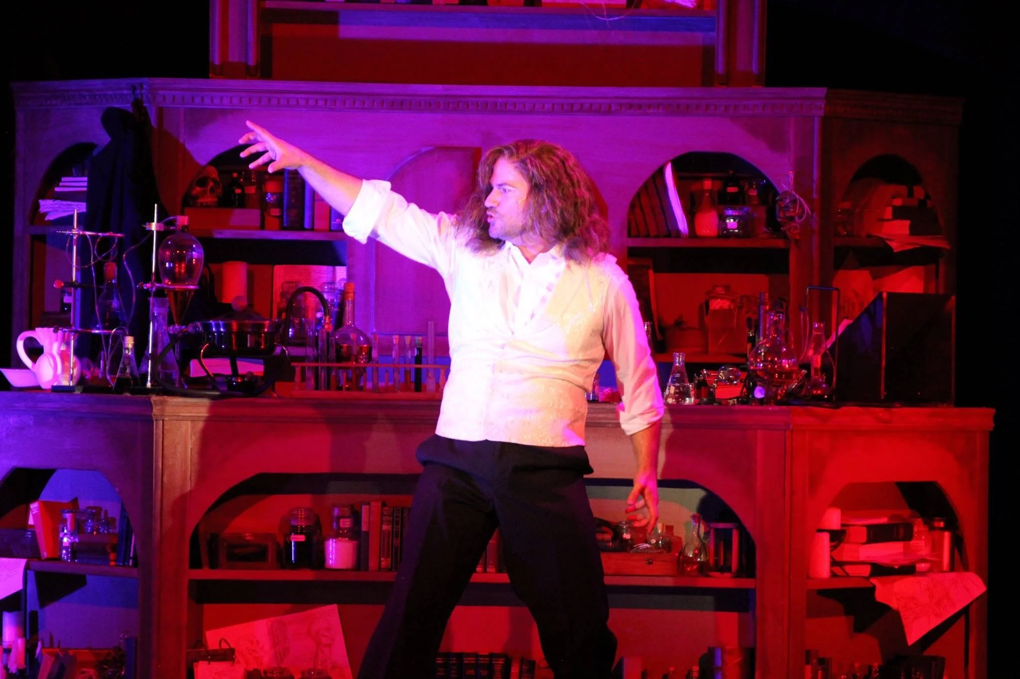 ...features a brilliant performance by Michael Scott Harris who deserves an award for both his acting and singing, and particularly for his ability to shift flawlessly from being an intelligent and thoughtful doctor to becoming a murderous madman. -Fontana Herald News