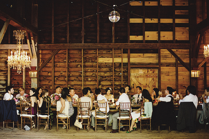 guests at barn reception 