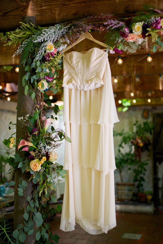 blush wedding gown