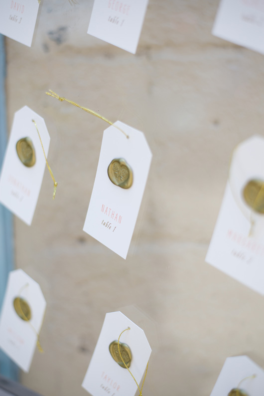 escort cards with wax seal