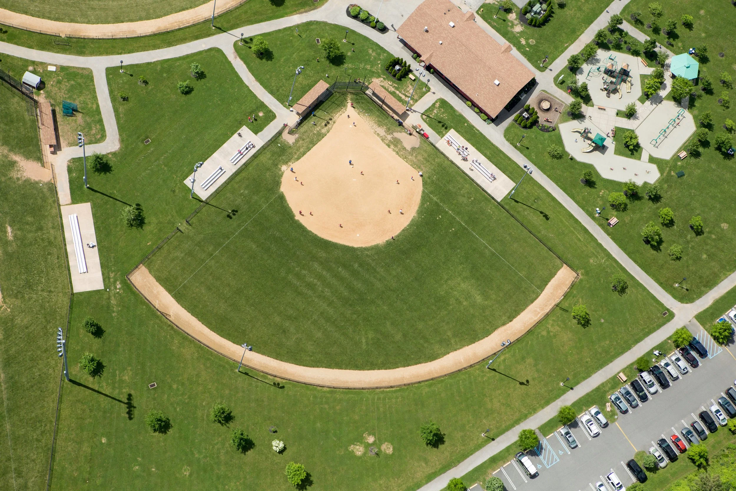   Some fields have a warning track—a thin strip of dirt that alerts outfielders to prevent them from colliding with the home run fence.  