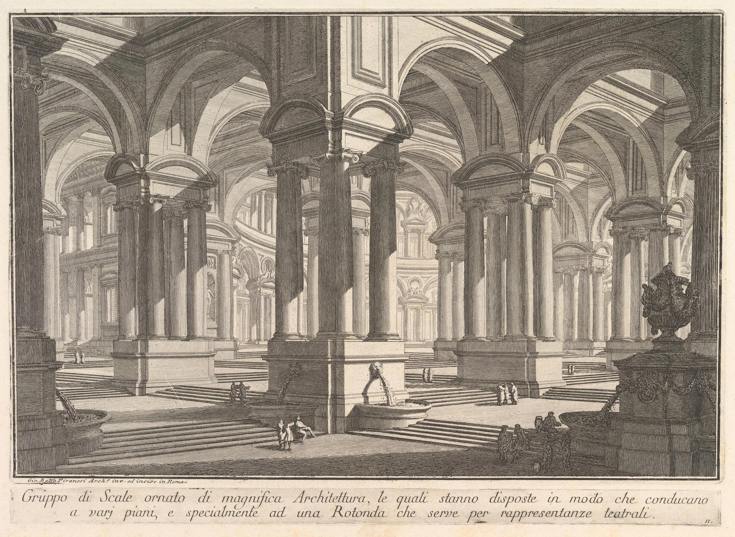   Perhaps a long-lost cousin? My east entrance photo is reminiscent of Giovanni Battista Piranesi’s “Stairways Adorned by Magnificent Architecture.” Image from    The Met   .  